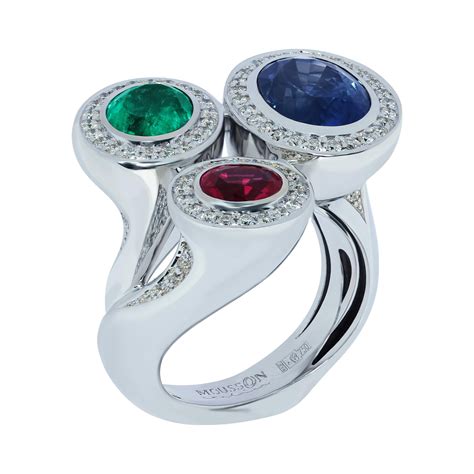 ruby sapphire emerald engagement ring